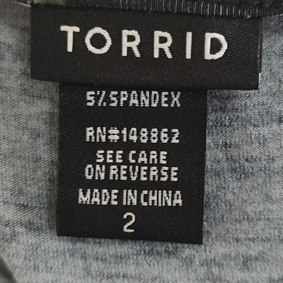 Torrid Black Floral Button Down 3/4 Sleeve Hi-Low Top Size 2X - Picture 4 of 4